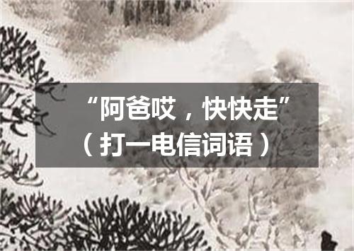 “阿爸哎，快快走”（打一电信词语）