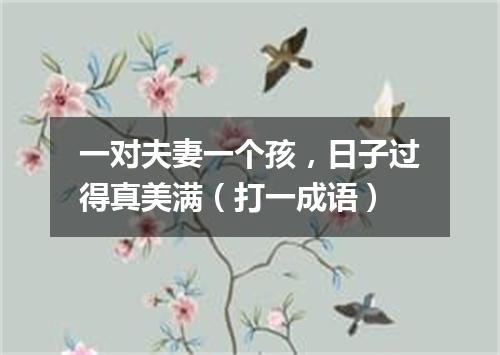 一对夫妻一个孩，日子过得真美满（打一成语）