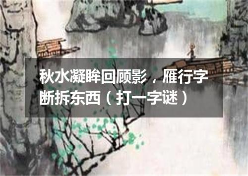 秋水凝眸回顾影，雁行字断拆东西（打一字谜）