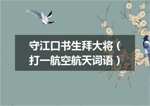 守江口书生拜大将（打一航空航天词语）