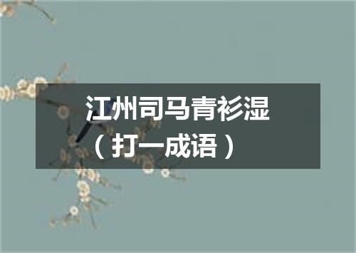 江州司马青衫湿（打一成语）