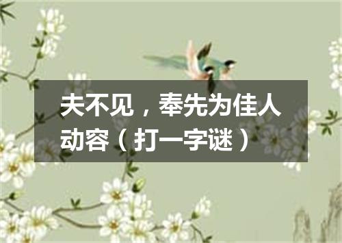 夫不见，奉先为佳人动容（打一字谜）