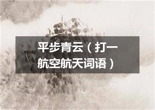 平步青云（打一航空航天词语）