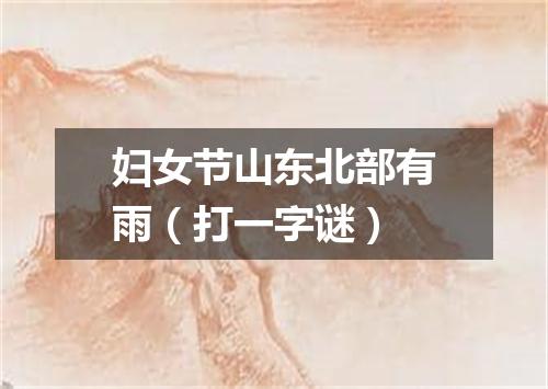 妇女节山东北部有雨（打一字谜）