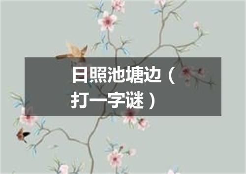 日照池塘边（打一字谜）