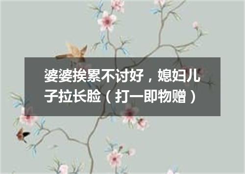 婆婆挨累不讨好，媳妇儿子拉长脸（打一即物赠）