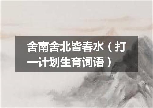 舍南舍北皆春水（打一计划生育词语）
