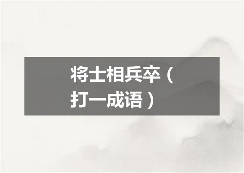 将士相兵卒（打一成语）