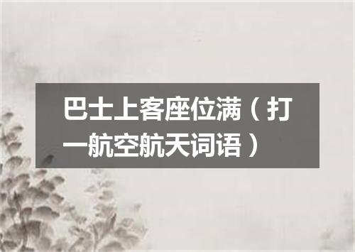 巴士上客座位满（打一航空航天词语）
