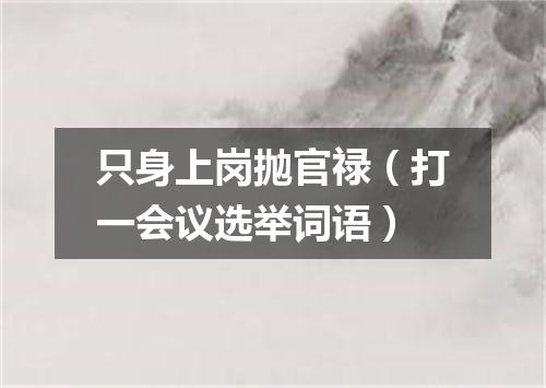 只身上岗抛官禄（打一会议选举词语）