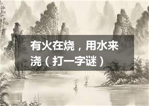 有火在烧，用水来浇（打一字谜）