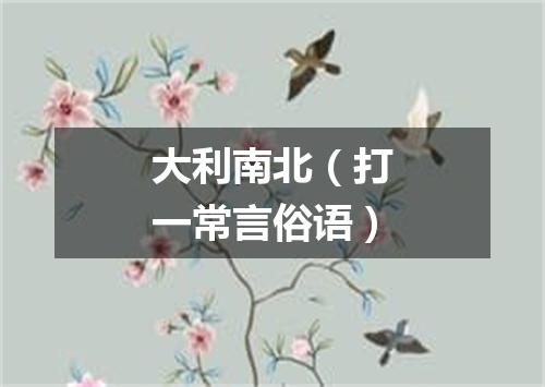 大利南北（打一常言俗语）