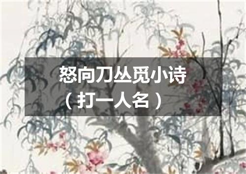 怒向刀丛觅小诗（打一人名）