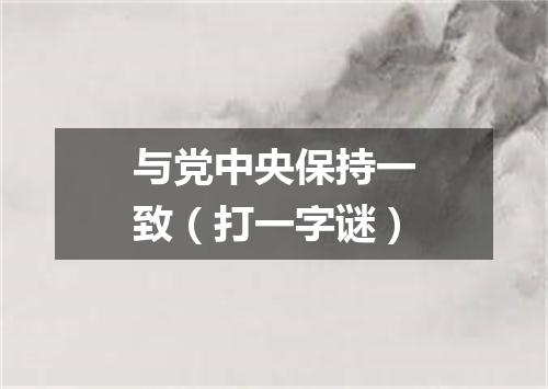 与党中央保持一致（打一字谜）