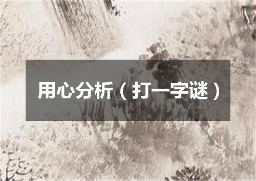 用心分析（打一字谜）