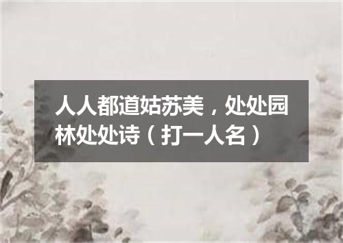 人人都道姑苏美，处处园林处处诗（打一人名）