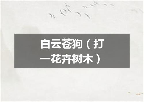 白云苍狗（打一花卉树木）