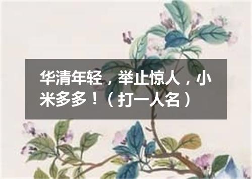 华清年轻，举止惊人，小米多多！（打一人名）