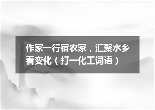 作家一行宿农家，汇聚水乡看变化（打一化工词语）