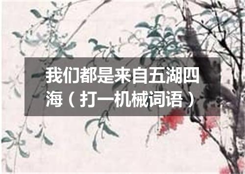 我们都是来自五湖四海（打一机械词语）