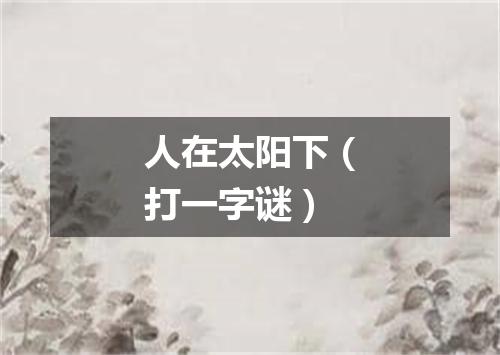 人在太阳下（打一字谜）