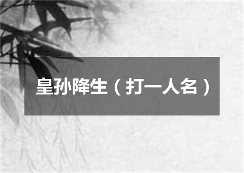 皇孙降生（打一人名）