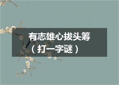 有志雄心拔头筹（打一字谜）