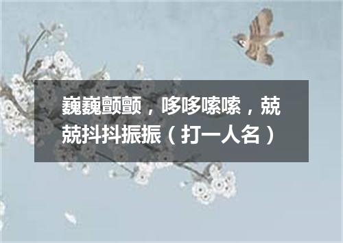 巍巍颤颤，哆哆嗦嗦，兢兢抖抖振振（打一人名）