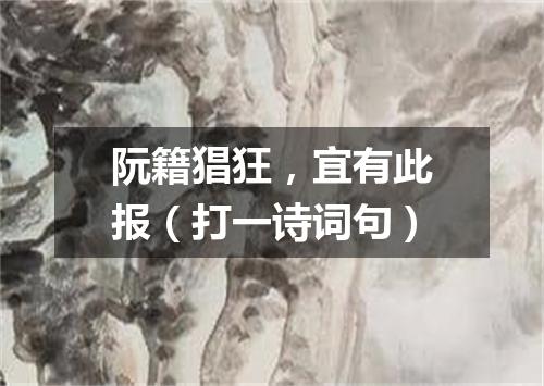 阮籍猖狂，宜有此报（打一诗词句）