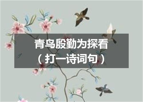 青鸟殷勤为探看（打一诗词句）