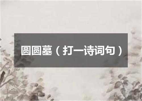 圆圆墓（打一诗词句）