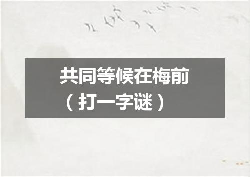 共同等候在梅前（打一字谜）