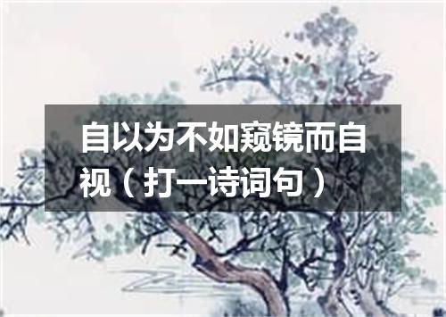 自以为不如窥镜而自视（打一诗词句）