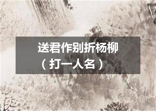 送君作别折杨柳（打一人名）
