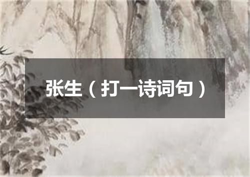 张生（打一诗词句）