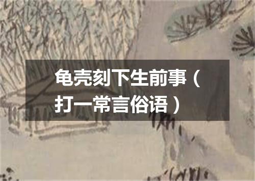 龟壳刻下生前事（打一常言俗语）