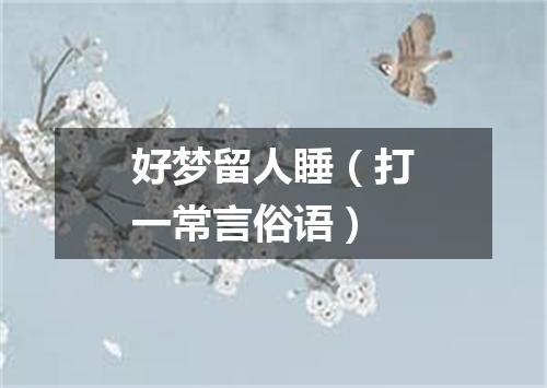 好梦留人睡（打一常言俗语）