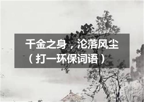 千金之身，沦落风尘（打一环保词语）