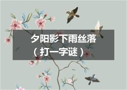 夕阳影下雨丝落（打一字谜）
