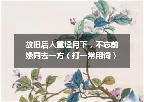 故旧后人重逢月下，不忘前缘同去一方（打一常用词）