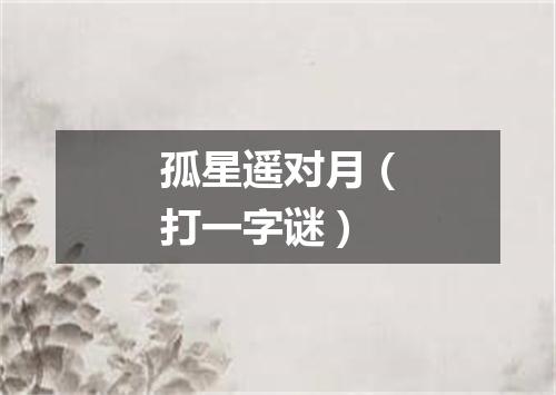 孤星遥对月（打一字谜）