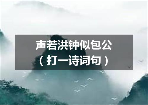 声若洪钟似包公（打一诗词句）