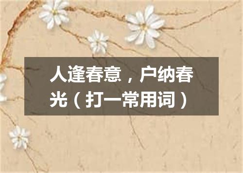 人逢春意，户纳春光（打一常用词）