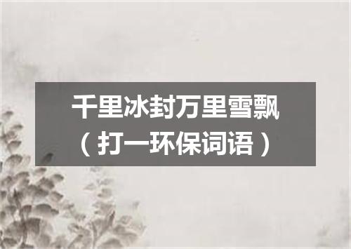 千里冰封万里雪飘（打一环保词语）