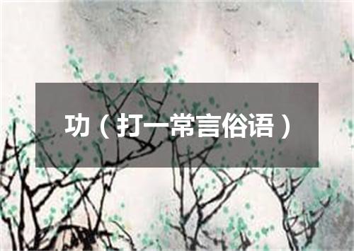功（打一常言俗语）