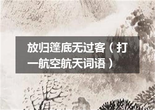 放归篷底无过客（打一航空航天词语）