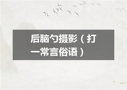 后脑勺摄影（打一常言俗语）