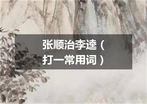 张顺治李逵（打一常用词）