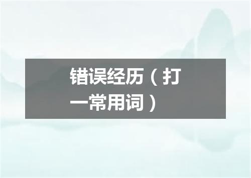 错误经历（打一常用词）