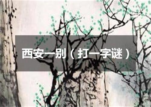 西安一别（打一字谜）